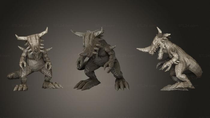 Figurines simple (Minecraft Geo Greymon, STKPR_2009) 3D models for cnc