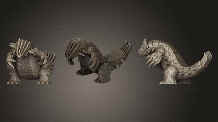 Figurines simple (Minecraft Groudon, STKPR_2017) 3D models for cnc