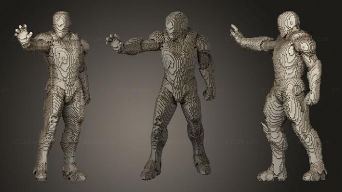 Статуэтки упрощенные (Железный Человек из Майнкрафта, STKPR_2022) 3D модель для ЧПУ станка
