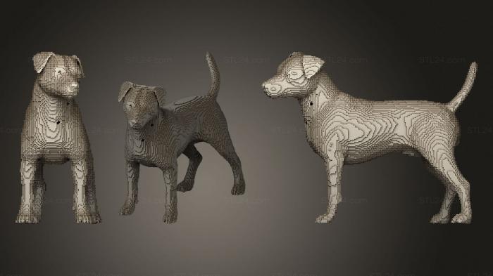 Статуэтки упрощенные (Майнкрафт Собака Джека Рассела, STKPR_2024) 3D модель для ЧПУ станка