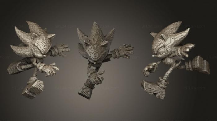 Figurines simple (Minecraft Shadow The Hedgehog, STKPR_2072) 3D models for cnc