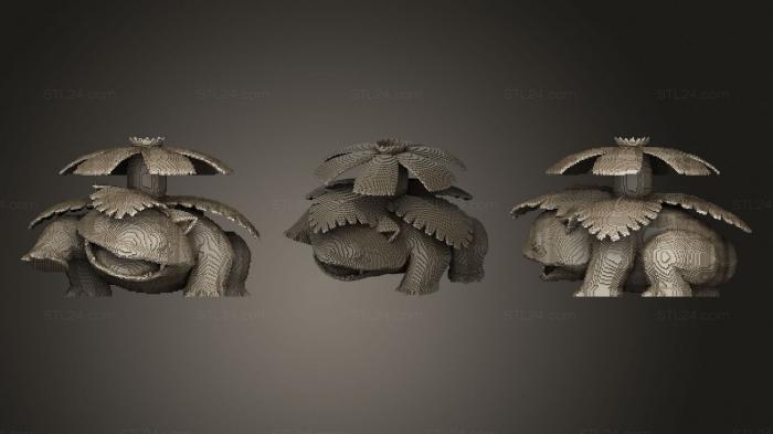 Статуэтки упрощенные (Майнкрафт Венозавр, STKPR_2098) 3D модель для ЧПУ станка
