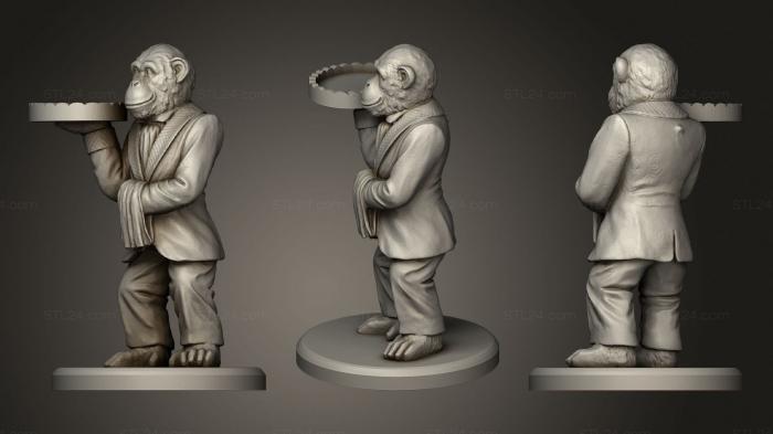 Figurines simple (Monkey Butler Ring Holder, STKPR_2118) 3D models for cnc