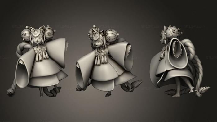 Figurines simple (Neko Little Priestess Tyan 1, STKPR_2133) 3D models for cnc