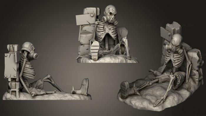 Figurines simple (Nuclear Wasteland Skeleton, STKPR_2142) 3D models for cnc