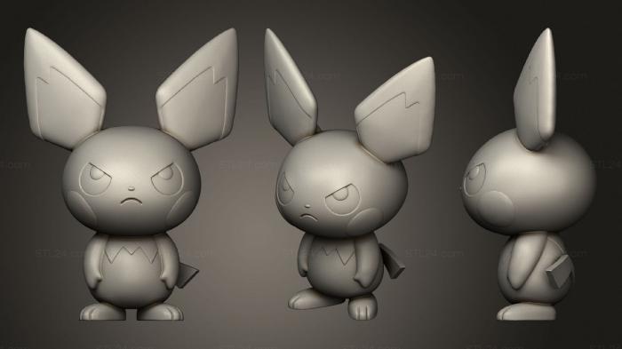 Figurines simple (Pichu 2 standing, STKPR_2169) 3D models for cnc