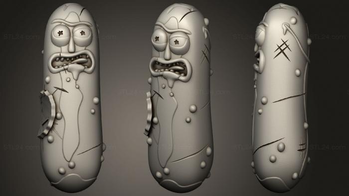 Figurines simple (Pickle rick 2 injured and angry, STKPR_2171) 3D models for cnc