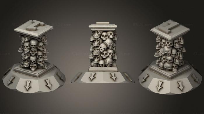 Figurines simple (Podium with sculs, STKPR_2182) 3D models for cnc