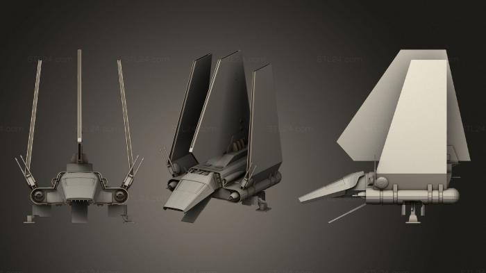 Статуэтки упрощенные (Имперский Лямбда - шаттл Звездных войн, STKPR_2265) 3D модель для ЧПУ станка