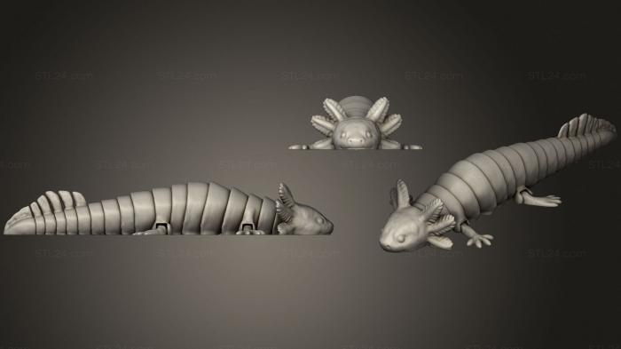 Figurines simple (Articulated Axolotl, STKPR_2343) 3D models for cnc