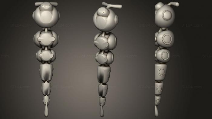 Figurines simple (Articulated Caterpie, STKPR_2344) 3D models for cnc