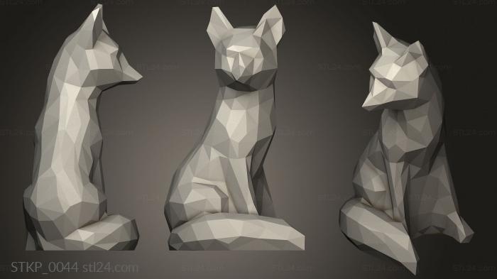 Low Poly Sitting Fox