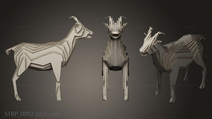 Polygonal figurines (Parametric Goat, STKP_0092) 3D models for cnc