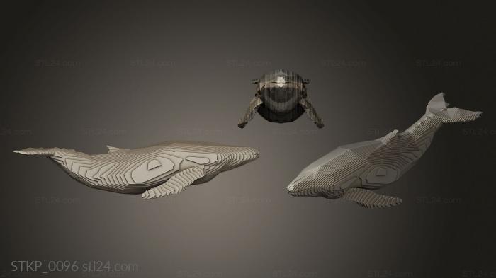 Polygonal figurines (Parametric Humback Whale, STKP_0096) 3D models for cnc