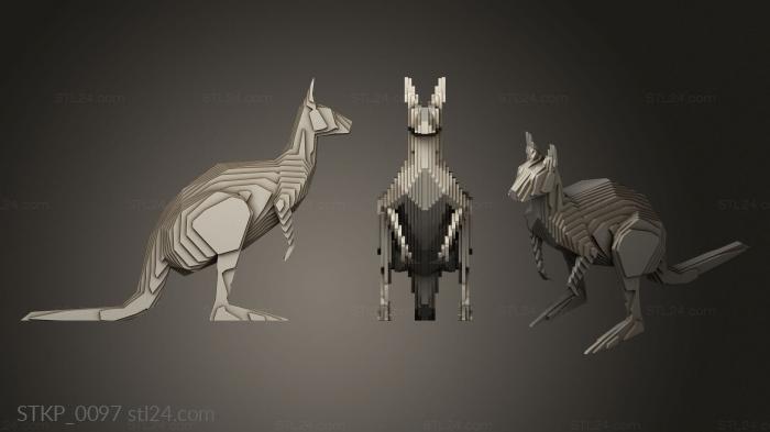 Polygonal figurines (Parametric Kangaroo, STKP_0097) 3D models for cnc