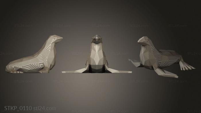 Polygonal figurines (Parametric Seal, STKP_0110) 3D models for cnc