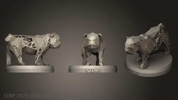 Polygonal figurines (Parametric V Bulldog, STKP_0121) 3D models for cnc