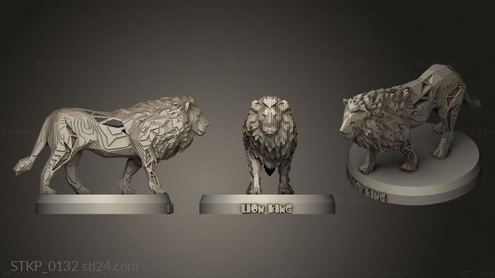 Polygonal figurines (Parametric V Lion, STKP_0132) 3D models for cnc