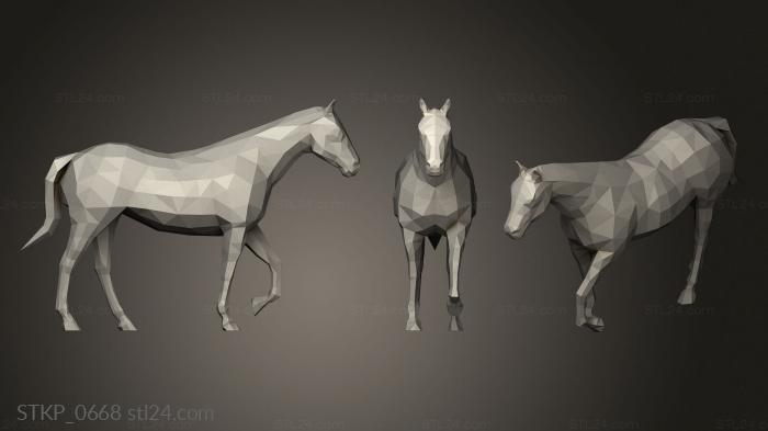 Polygonal figurines (Poly Art Horse, STKP_0668) 3D models for cnc