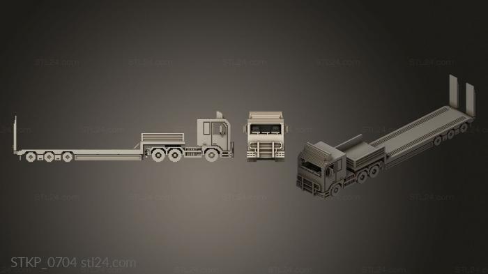 Polygonal figurines (Voxel Truck And Loader Trailer, STKP_0704) 3D models for cnc
