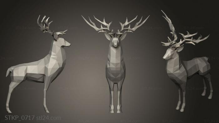 Polygonal figurines (Deer Poly Art, STKP_0717) 3D models for cnc