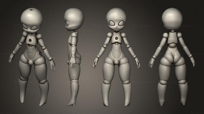 Figurines simple (A cabinet robot Mofu Heavy Industries, STKPR_2373) 3D models for cnc