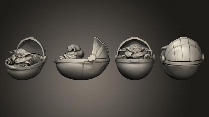 Figurines simple (BABY YODA CRIB, STKPR_2415) 3D models for cnc