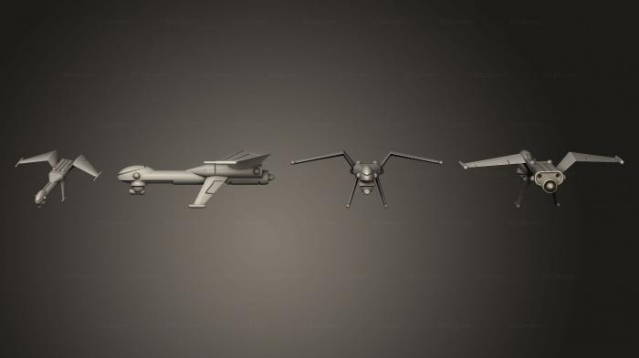 Статуэтки упрощенные (Беспилотник с Неподвижным Крылом, STKPR_2738) 3D модель для ЧПУ станка