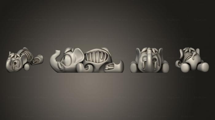 Figurines simple (FLEXI Zombie Mammoth, STKPR_2751) 3D models for cnc