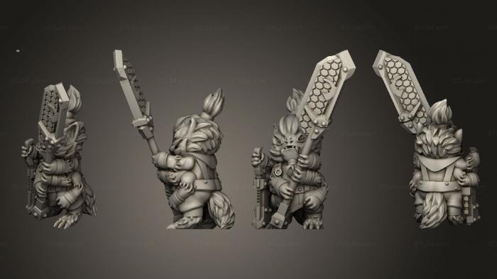 Figurines simple (Fuzzy Alien Warrior Based v 2, STKPR_2774) 3D models for cnc