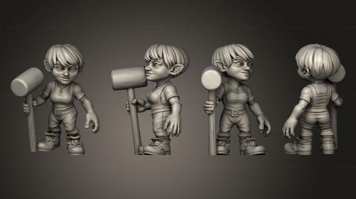 Figurines simple (Hammer Gnome, STKPR_2818) 3D models for cnc