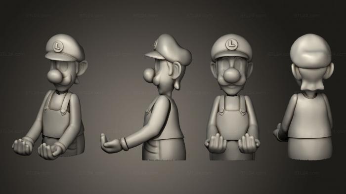 Статуэтки упрощенные (Поддержка мобильного телефона с Переключателем Джойстика Mario Luigi, STKPR_2868) 3D модель для ЧПУ станка