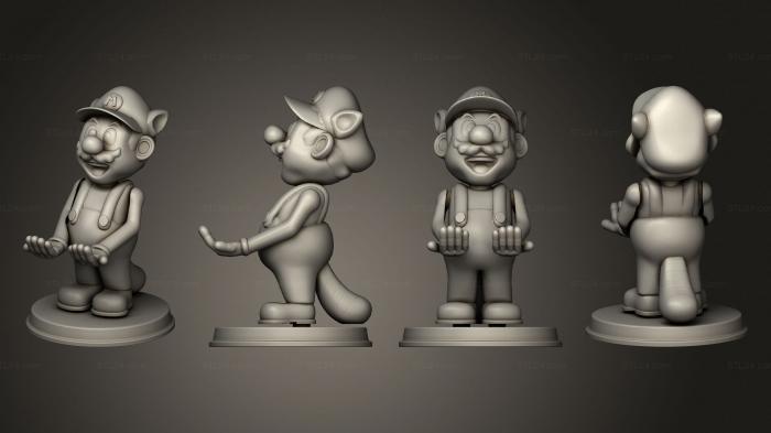 Figurines simple (Mario Raccoon Joystick, STKPR_2869) 3D models for cnc