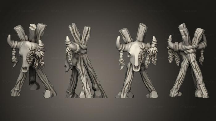 Figurines simple (Pollygrim Skull Totem, STKPR_2926) 3D models for cnc