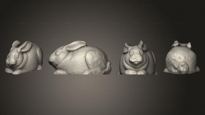 Статуэтки упрощенные (Каменный кролик, STKPR_3011) 3D модель для ЧПУ станка