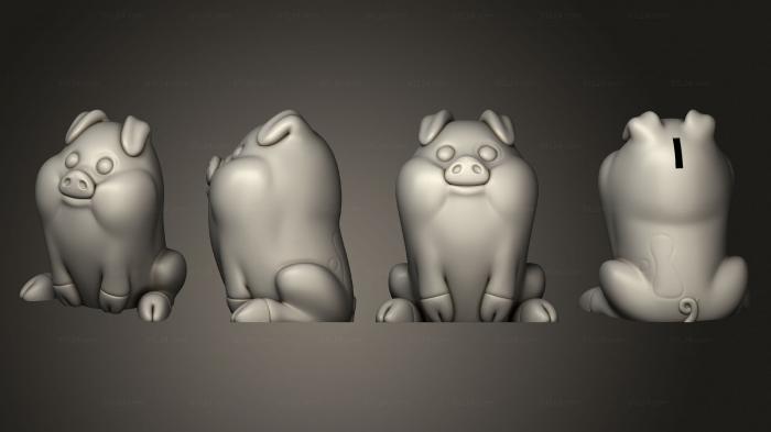 Figurines simple (waddles piggy bank, STKPR_3030) 3D models for cnc