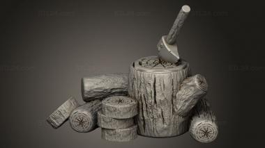 Figurines simple (Bonfires and Firewood Bonfire, STKPR_3054) 3D models for cnc