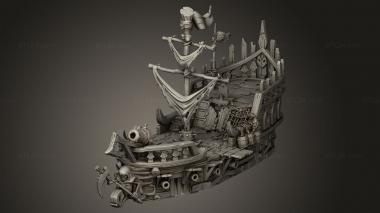 Figurines simple (Advanced Archive Undead Pirate Ship Net, STKPR_3090) 3D models for cnc