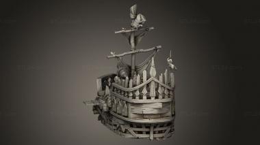 Figurines simple (Advanced Archive Undead Pirate Ship Net, STKPR_3090) 3D models for cnc