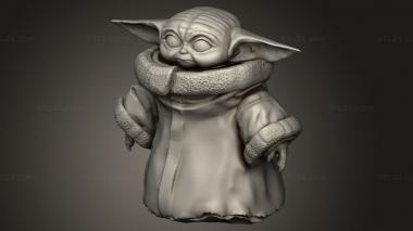 Figurines simple (baby yoda compressed, STKPR_3317) 3D models for cnc