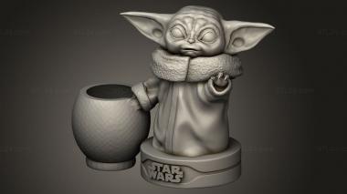 Figurines simple (baby yoda macetero impresiones, STKPR_3320) 3D models for cnc