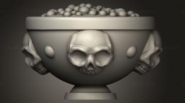 Figurines simple (Black Omen Cauldron Skulls, STKPR_3455) 3D models for cnc