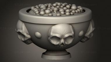 Figurines simple (Black Omen Cauldron Skulls, STKPR_3455) 3D models for cnc