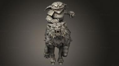 Figurines simple (Goblins Characters Mounted goblin ranger, STKPR_3580) 3D models for cnc