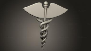 Figurines simple (Caduceus Symbol Medicine ceafa bfbd, STKPR_3640) 3D models for cnc