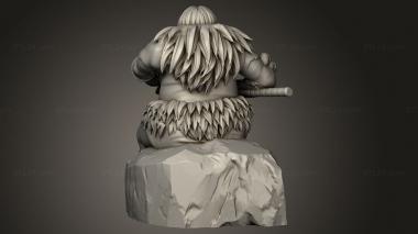 Figurines simple (Caves Despair Ogre Female Sitting, STKPR_3690) 3D models for cnc