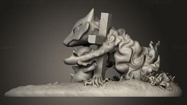 Figurines simple (Cubone Diorama statue, STKPR_3888) 3D models for cnc