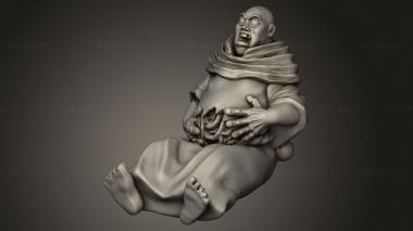 Figurines simple (Dark Realms Medieval Dead monk, STKPR_3954) 3D models for cnc