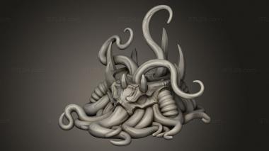 Figurines simple (Depth Ones Reavers AG Pool the Depths Liquid for Zyxria Tentacle, STKPR_4015) 3D models for cnc