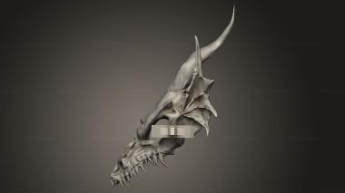 Figurines simple (Dragon Skull Hair Pin, STKPR_4120) 3D models for cnc